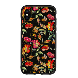 Чехол iPhone XS Max матовый Полевые цветы