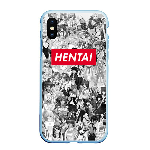 Чехол iPhone XS Max матовый HENTAI / 3D-Голубой – фото 1