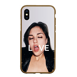 Чехол iPhone XS Max матовый Sasha Grey: LOVE, цвет: 3D-коричневый