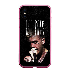 Чехол iPhone XS Max матовый Lil Peep: 16 Lines, цвет: 3D-малиновый