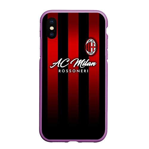 Чехол iPhone XS Max матовый AC Milan / 3D-Фиолетовый – фото 1