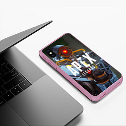 Чехол iPhone XS Max матовый Apex Legends: Robot, цвет: 3D-розовый — фото 2