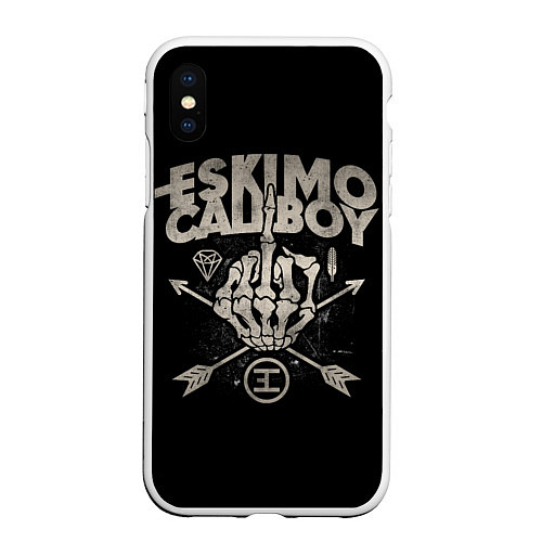 Чехол iPhone XS Max матовый Eskimo Callboy: Bones / 3D-Белый – фото 1