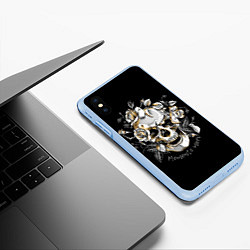 Чехол iPhone XS Max матовый Memento Mori, цвет: 3D-голубой — фото 2