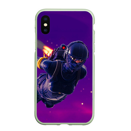 Чехол iPhone XS Max матовый Fortnite: Cyborg Fly / 3D-Салатовый – фото 1