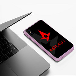 Чехол iPhone XS Max матовый Astralis: Black Style, цвет: 3D-сиреневый — фото 2