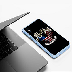 Чехол iPhone XS Max матовый New York, state of mind, цвет: 3D-голубой — фото 2