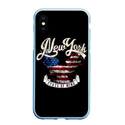 Чехол iPhone XS Max матовый New York, state of mind, цвет: 3D-голубой