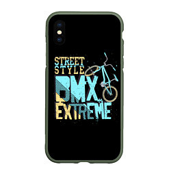 Чехол iPhone XS Max матовый BMX Extreme, цвет: 3D-темно-зеленый