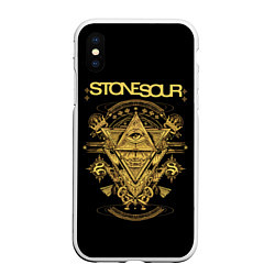 Чехол iPhone XS Max матовый Stone Sour, цвет: 3D-белый