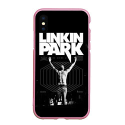 Чехол iPhone XS Max матовый Linkin Park, цвет: 3D-розовый