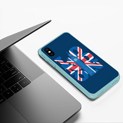 Чехол iPhone XS Max матовый London: Great Britain, цвет: 3D-мятный — фото 2