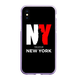 Чехол iPhone XS Max матовый New York City, цвет: 3D-светло-сиреневый