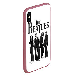 Чехол iPhone XS Max матовый The Beatles: White Side, цвет: 3D-малиновый — фото 2