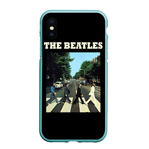 Чехол iPhone XS Max матовый The Beatles: Abbey Road / 3D-Мятный – фото 1