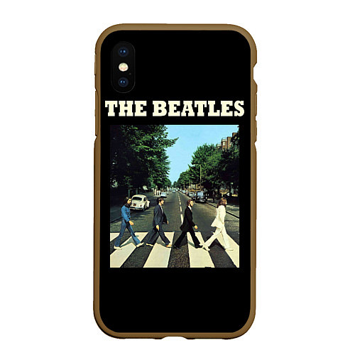 Чехол iPhone XS Max матовый The Beatles: Abbey Road / 3D-Коричневый – фото 1