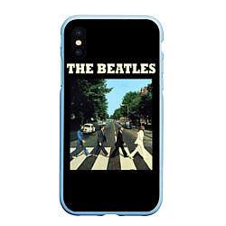 Чехол iPhone XS Max матовый The Beatles: Abbey Road, цвет: 3D-голубой