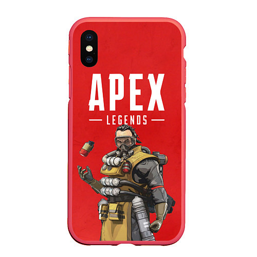 Чехол iPhone XS Max матовый Apex Legends: Red Caustic / 3D-Красный – фото 1