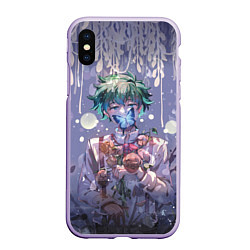 Чехол iPhone XS Max матовый My Hero Academia в кустах, цвет: 3D-светло-сиреневый