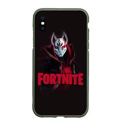 Чехол iPhone XS Max матовый Fortnite, цвет: 3D-темно-зеленый