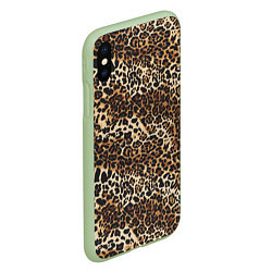 Чехол iPhone XS Max матовый Шкура леопарда, цвет: 3D-салатовый — фото 2