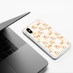 Чехол iPhone XS Max матовый Вельш Корги, цвет: 3D-белый — фото 2