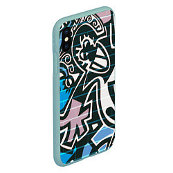 Чехол iPhone XS Max матовый Graffiti Art, цвет: 3D-мятный — фото 2