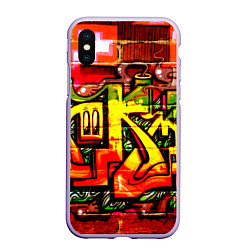 Чехол iPhone XS Max матовый Red Graffiti, цвет: 3D-светло-сиреневый