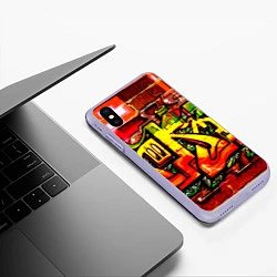 Чехол iPhone XS Max матовый Red Graffiti, цвет: 3D-светло-сиреневый — фото 2