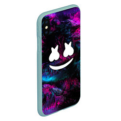 Чехол iPhone XS Max матовый Marshmello NEON, цвет: 3D-мятный — фото 2