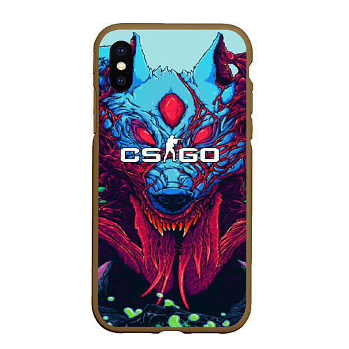 Чехол iPhone XS Max матовый CS:GO Hyper Beast / 3D-Коричневый – фото 1