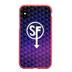 Чехол iPhone XS Max матовый Sally Face: Violet SF, цвет: 3D-красный