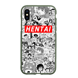 Чехол iPhone XS Max матовый HENTAI Style, цвет: 3D-темно-зеленый