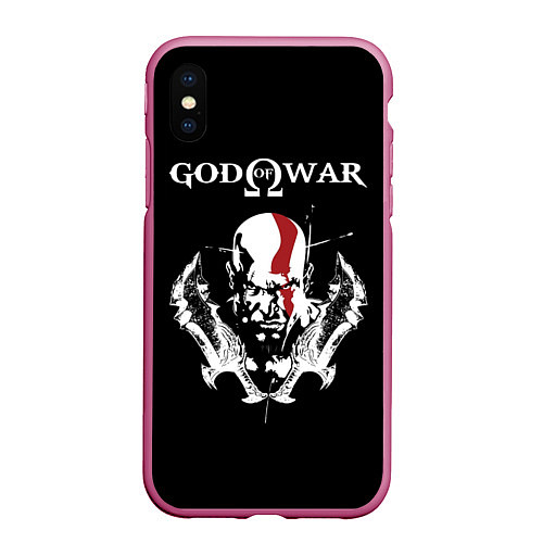 Чехол iPhone XS Max матовый God of War: Kratos / 3D-Малиновый – фото 1
