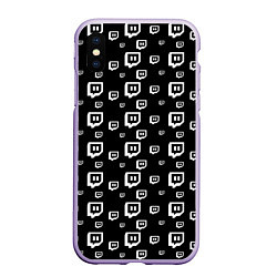 Чехол iPhone XS Max матовый Twitch: Black Pattern