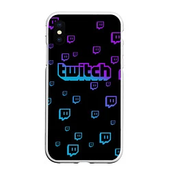 Чехол iPhone XS Max матовый Twitch: Neon Style