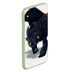 Чехол iPhone XS Max матовый Как приручить дракона, цвет: 3D-салатовый — фото 2