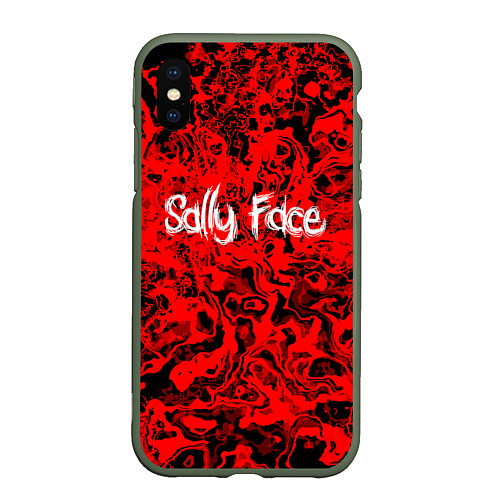Чехол iPhone XS Max матовый Sally Face: Red Bloody / 3D-Темно-зеленый – фото 1