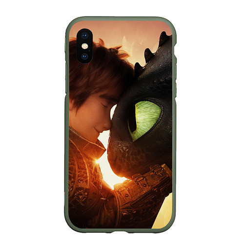 Чехол iPhone XS Max матовый Любовь фурии / 3D-Темно-зеленый – фото 1