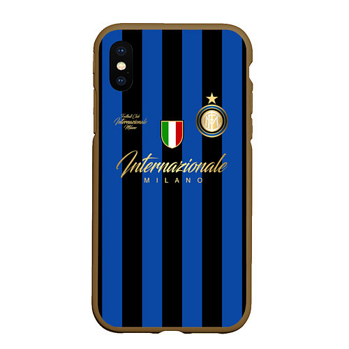 Чехол iPhone XS Max матовый Internazionale Milano / 3D-Коричневый – фото 1