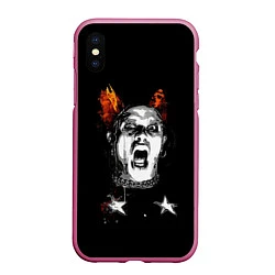 Чехол iPhone XS Max матовый The Prodigy: Keith Flint, цвет: 3D-малиновый