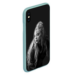 Чехол iPhone XS Max матовый Billie Eilish: Black Fashion, цвет: 3D-мятный — фото 2