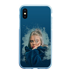 Чехол iPhone XS Max матовый Billie Eilish: My strange addiction, цвет: 3D-голубой