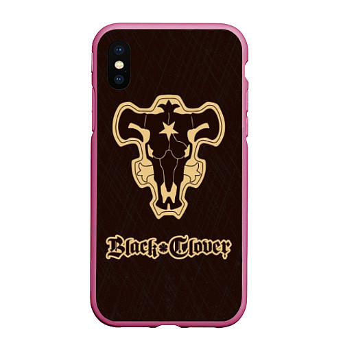 Чехол iPhone XS Max матовый Black Clover / 3D-Малиновый – фото 1