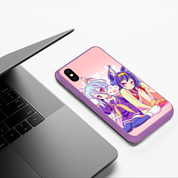 Чехол iPhone XS Max матовый No Game No Life, цвет: 3D-фиолетовый — фото 2