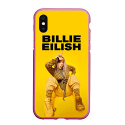 Чехол iPhone XS Max матовый Billie Eilish: Lovely, цвет: 3D-малиновый