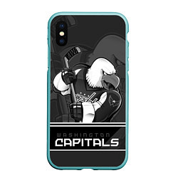 Чехол iPhone XS Max матовый Washington Capitals: Mono, цвет: 3D-мятный