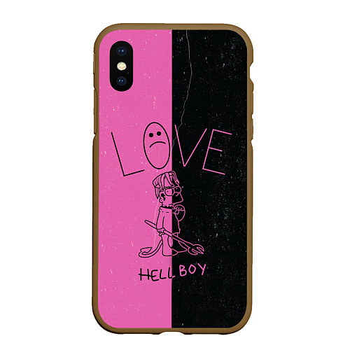 Чехол iPhone XS Max матовый Lil Peep: Hell Boy / 3D-Коричневый – фото 1