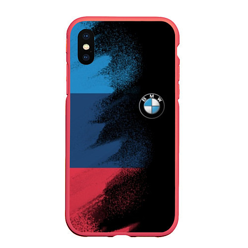 Чехол iPhone XS Max матовый BMW / 3D-Красный – фото 1