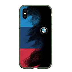 Чехол iPhone XS Max матовый BMW, цвет: 3D-темно-зеленый